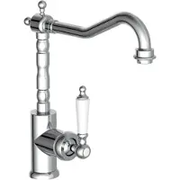 Schutte Old Style Retro Keukenkraan - Mengkraan - Hoge, Draaibare Uitloop - Zijdelingse Greep - Chroom