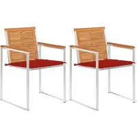 vidaXL Tuinstoelen 2 st met kussens massief acaciahout en staal