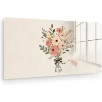 MuchoWow Bloemen - Quote - Beige - Lint
