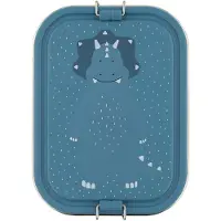 Trixie Brooddoos groot - Mr. Triceratops - RSV Lunchbox voor kinderen - Makkelijk te openen Broodtrommel - 2 vakken - Blauw - Dino