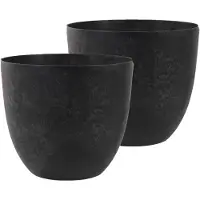 Ter Steege Plantenpot - 2x - zwart - kunststof - D45 x H38 cm - bloempot