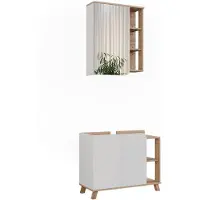 Vicco Badkamermeubelset Karen, Sonoma/Wit, 2-delig
