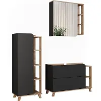 Vicco Badkamermeubelset Karen Sonoma/Antraciet 3-delig, Model 55432