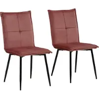 DOMUS Mandy-Eetkamerstoel - 2 Pack - Roze Fluweel