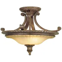 Elstead Lighting Plafondlamp Stirling, dimbaar, brons / oud-messing, Woon-/ Eetkamer, metaal, Antiek, plafondlamp