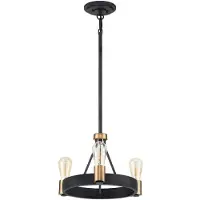 HINKLEY LED Hanglamp Silas | 3X E27 Max 60W | Dimbaar | Aged Zinc & Heritage Brass