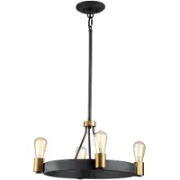 HINKLEY LED Hanglamp Silas | 4X E27 Max 60W | Dimbaar | Aged Zinc & Heritage Brass