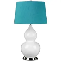 ELSTEAD LED Tafellamp ISLA | 1X E27 Max 60W | Polished Nickel, White, Teal