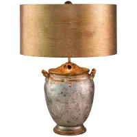 Flambeau LED Tafellamp Jackson | 1X E27 Max 60W | Antiqued Silver with Gold Leaf