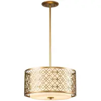 ELSTEAD Hanglamp Ziggy, dimbaar, messing / goud, Woon-/ Eetkamer, metaal, hanglamp