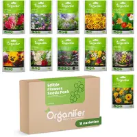 Organifer Eetbare Bloemen Zaden Pakket - 11 Soorten - Oost Indische Kers Zaad - Eetbare Planten - Korenbloem Zaad - Eetbare Bloemen Zaad - Eetbare Tuin - Organifer
