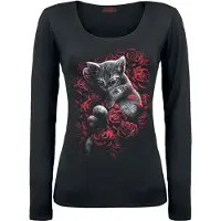 Spiral - Gothic Shirt met lange mouwen - Bed of Roses - S tot XXL - voor Vrouwen - zwart - Maat L