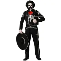 Atosa Mexican Skeleton Men Costume Zwart XL Kinderen