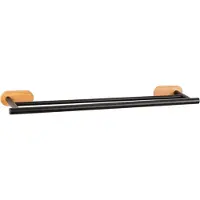 Wenko Orea Turbo-Loc Bamboo handdoekhouder duo zwart mat