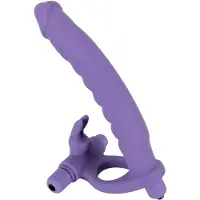 You2Toys Los Analos – Anale Voorbind Dildo voor Mannen met Vibrerend Clitoris Stimulatie Penis Ring Ontwerp voor Triple Verwenning – 16 cm – Paars