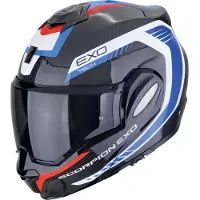 Scorpion EXO-Tech Evo Carbon Cosy Zwart Rood Blauw Systeemhelm Maat XL