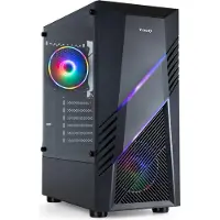 TooQ TQGCC102-B - Gaming Behuizing „Biohazard” ATX/Micro-ATX/Mini-ITX Midi Toren, Gehard Glas, Voorkant Paneel met RGB, Kleur
