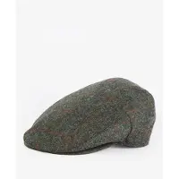 Barbour Pet Men Crieff Flat Cap Olive Red Overcheck (7 3/8)