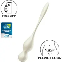 Satisfyer Love Birds 1 - App-gestuurde vibrerende geishabal (wit)