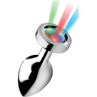 XR Brands Aluminium Buttplug met LED verlichting - Medium