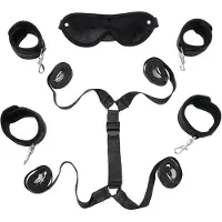 Rimba - bondage set voor bed - 6-delig - zachte boeien
