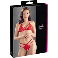 Cottelli - open bh set - kanten - rood - L