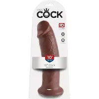 King Cock 10 - grote dildo met zuignap (25 cm, bruin)
