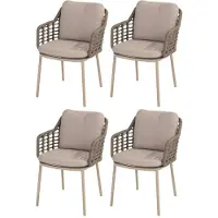 4SO Puglia dining tuinstoel latte set van 4