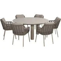 4SO Puglia Donato dining tuinset 160xH75 cm 7 delig keramiek latte