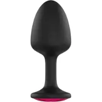 Dorcel Geisha Plug Ruby M - anale plug met roze steen (zwart)