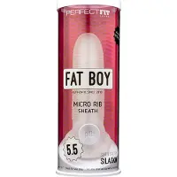Perfect Fit - Fat Boy Micro Ribbed - penishuls (15 cm, wit)