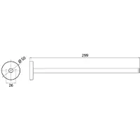 Emco round handdoekhouder, 1-armig, stijf. 300mm, 435013930