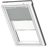 Velux verduisterend rolgordijn met plisse DFD U04 0705S grijs / wit