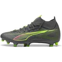 Puma Voetbalschoen 'Ultra 5 Match' antraciet / donkergrijs / neongroen / pink