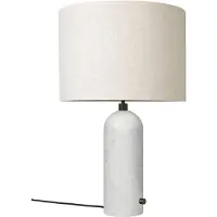 Gubi Gravity L tafellamp Wit marmer-canvas