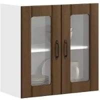 vidaXL Keukenbovenkast met glazen deur bewerkt hout bruin eikenkleur