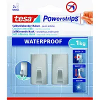 TESA Powerstrips Waterproof Haken S Metaal Rechthoekig 2stk