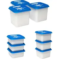 Amuse Alaska Diepvriesdozen Set van 3x3 bakjes- 3x500ml + 3x750ml + 3x1200ml - Diepvries vershoudbakjes - 9-delig - Stapelbare bewaarbakjes - Eén Dekselformaat - BPA-vrij