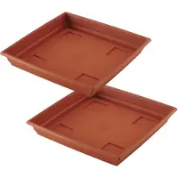Hega hogar Bloempot Onderschaal - 2x - Terra Cotta - Kunststof - 31 cm