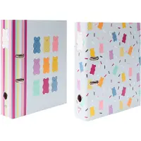 Kangaro Ancor ordner - B'LOG SWEET CANDY - formaat A4 - 2-rings - 2 stuks - met aardbeiengeur
