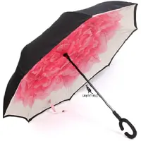 San vitale - Unieke reversible Windproof Paraplu - Paraplu opvouwbaar - Paraplu's - Roze Bloem
