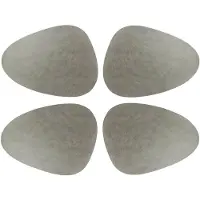 Unique living placemats Floris lederlook - 8x - 39 x 30 cm - zilver - PU leather - tafel onderleggers