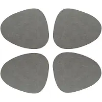Unique living placemats Floris lederlook - 8x - 39 x 30 cm - donkergrijs - PU leather - tafel onderleggers
