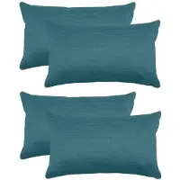Stof Textile sierkussen Bea - 4x - petrol blauw - 30 x 50 cm - bank kussens - zitkussens - binnen/buiten - polyester
