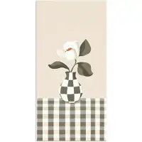 PosterMonkey Poster 80x160 cm - Vaas - Geruit - Groen - Bloem - Posters - Kamer decoratie - Wanddecoratie woonkamer - Muurdecoratie slaapkamer