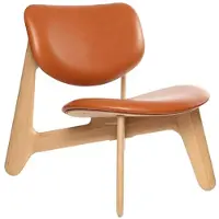 Tom Dixon Slab Lounge Stoel Natural Cognac Leather