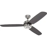 CasaFan Night Flight BN Plafondventilator 65 W (Ø x h) 132 cm x 240 mm Chroom (geborsteld) Met wintermodus, Met afstandsbediening, Lampaanbouw mogelijk