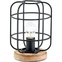 Brilliant Gwen - Tafellamp - E27 max 1x40W - Zwart/Hout