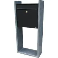 VASP Staande Brievenbus Annapurna - Blauwe Hardsteen En Staal - Zwart - 47x105x21cm