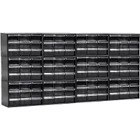PlasticForte Sorteerbakjes spijkers/schroeven - 108x lades - 18.5 x 10 x 12 cm - opbergkastjes - ophangbaar - zwart/transparant